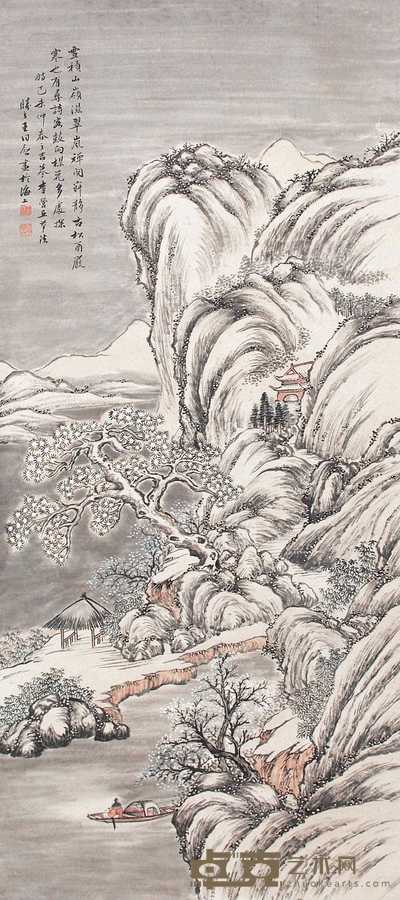 王同愈 山水 立轴 102×46cm